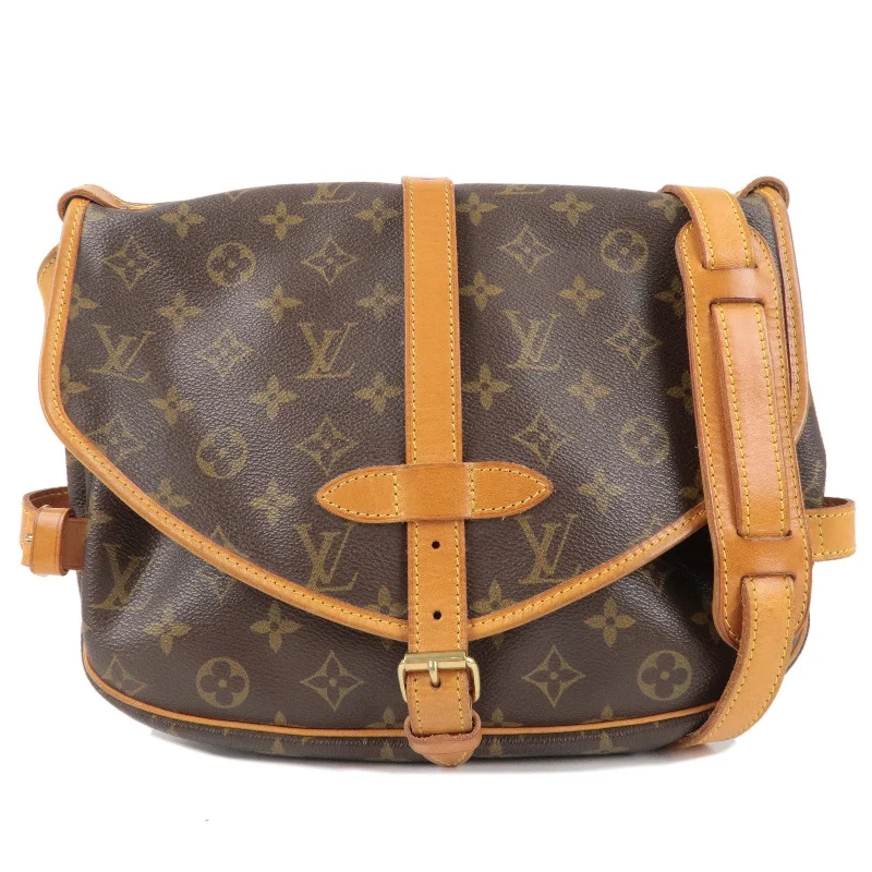 Louis Vuitton Alma bags with a leather - wrapped handle for a luxurious feelLouis Vuitton Monogram Saumur 30 Shoulder Bag Brown M42256