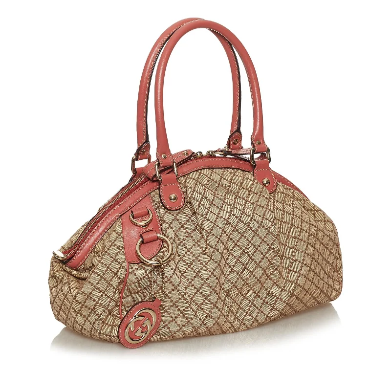 Women Gucci bags with a detachable mirror insideGucci Diamante Sukey Canvas Handbag (28932)