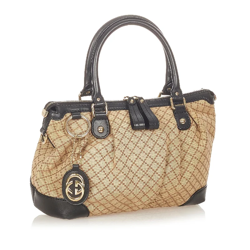 Medium - sized Women Gucci handbags for everyday useGucci Diamante Sukey Canvas Satchel (24283)