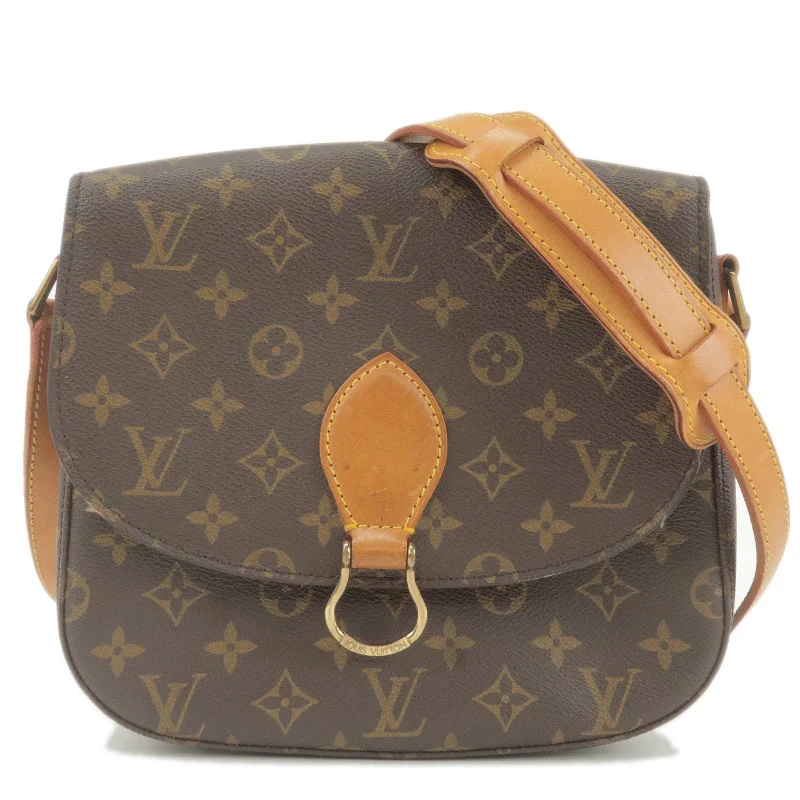 Louis Vuitton handbags with a patent - leather finish for a shiny lookLouis Vuitton Monogram Saint Cloud GM Shoulder Bag Brown M51242