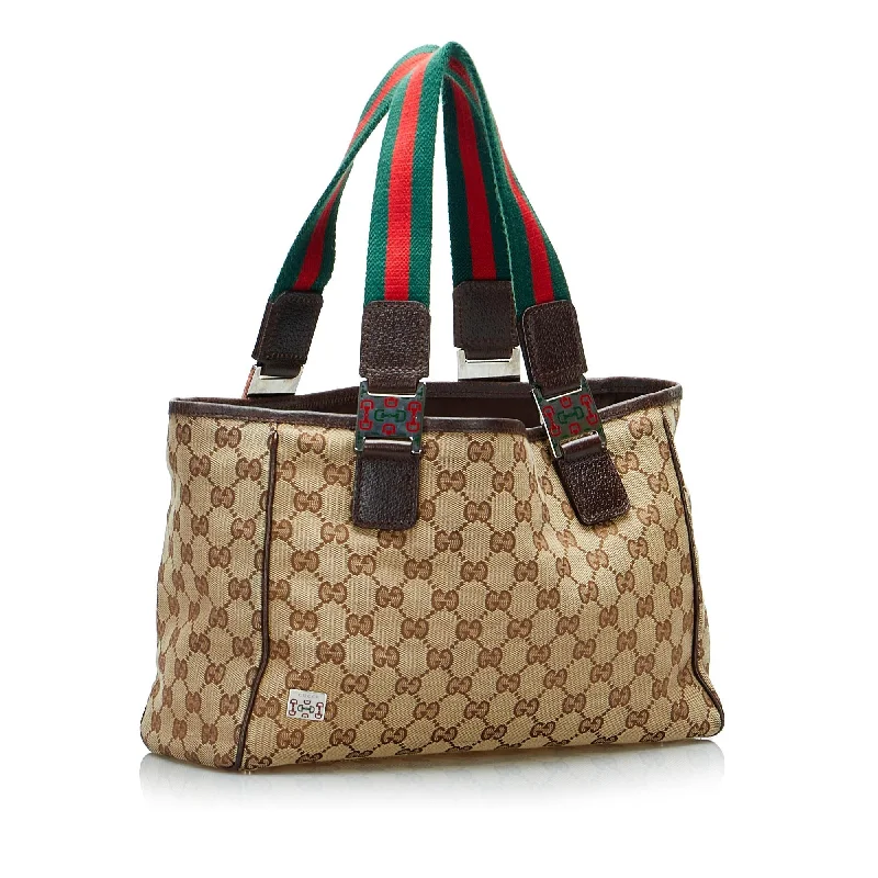 Ladies Gucci Dionysus bags with a chain - link shoulder strapGucci GG Canvas Web Tote (SHG-auLiHZ)