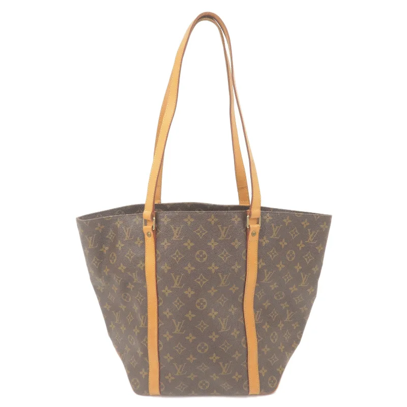 Ladies Louis Vuitton shoulder bags with a magnetic - closure flap for easeLouis Vuitton Monogram Sac Shopping Shoulder Bag Brown M51108