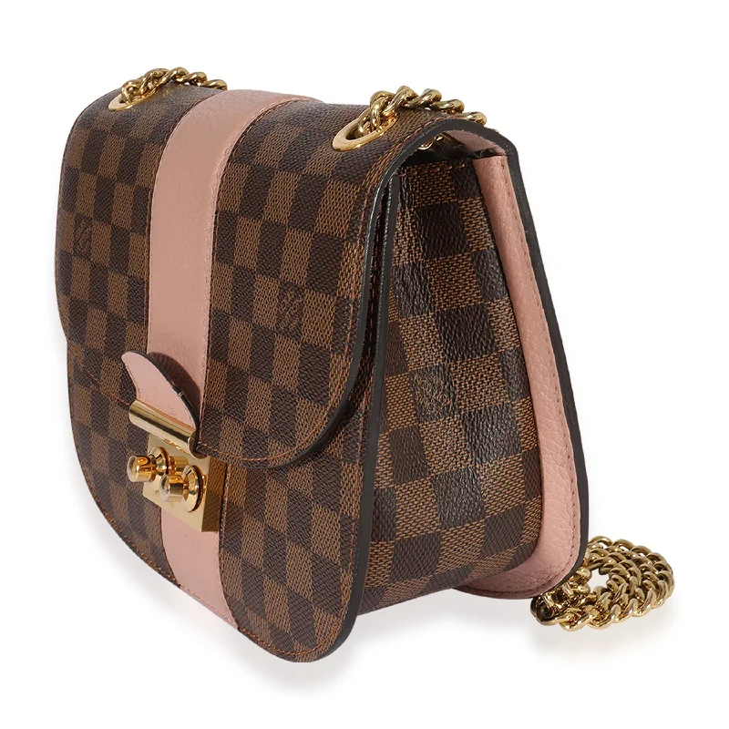 Louis Vuitton Twist bags with a snakeskin - effect panel for a bold lookLouis Vuitton Damier Ebene & Magnolia Cuir Taurillon Wight Shoulder Bag