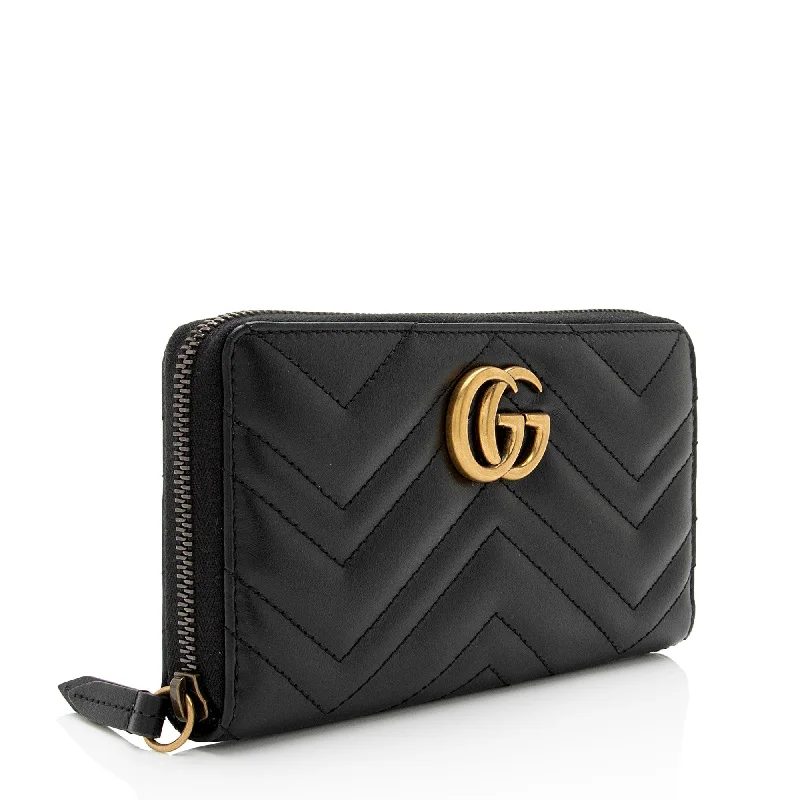 Gucci handbags for women with a beaded trimGucci Matelasse Leather GG Marmont Zip Wallet (SHF-svROoG)