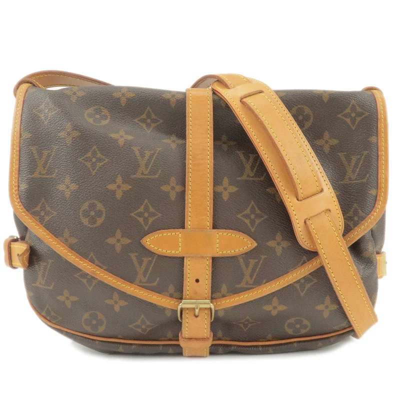 Louis Vuitton handbags with a patent - leather finish for a shiny lookLouis Vuitton Monogram Saumur 30 Shoulder Bag Crossbody Bag M42256