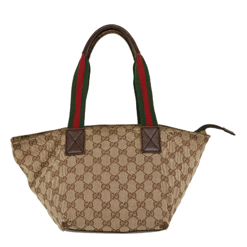 Women Gucci bags with a detachable mirror insideGUCCI Web Sherry Line GG Canvas Hand Bag Beige Green Red 214397  rd4468