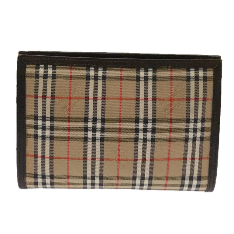 Durable Burberry Canvas Bags for Everyday UseBURBERRYSs Nova Check Clutch Bag Nylon Canvas Beige  64215