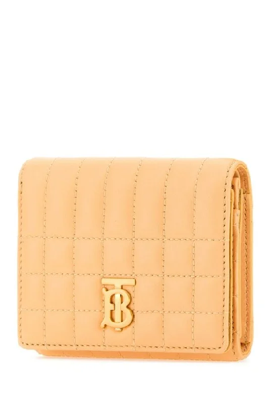 Customizable Burberry Bags with Personalized CharmsBurberry Woman Peach Leather Small Lola Wallet