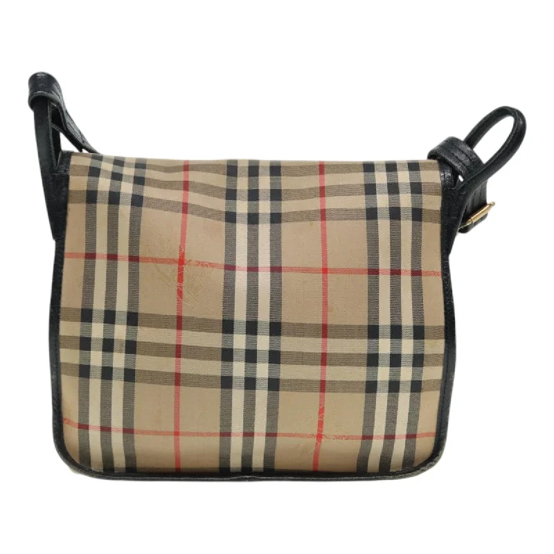 Minimalist Burberry Bags for a Sleek LookBURBERRYSs Nova Check Shoulder Bag Canvas Leather Beige Black gold  yk14273