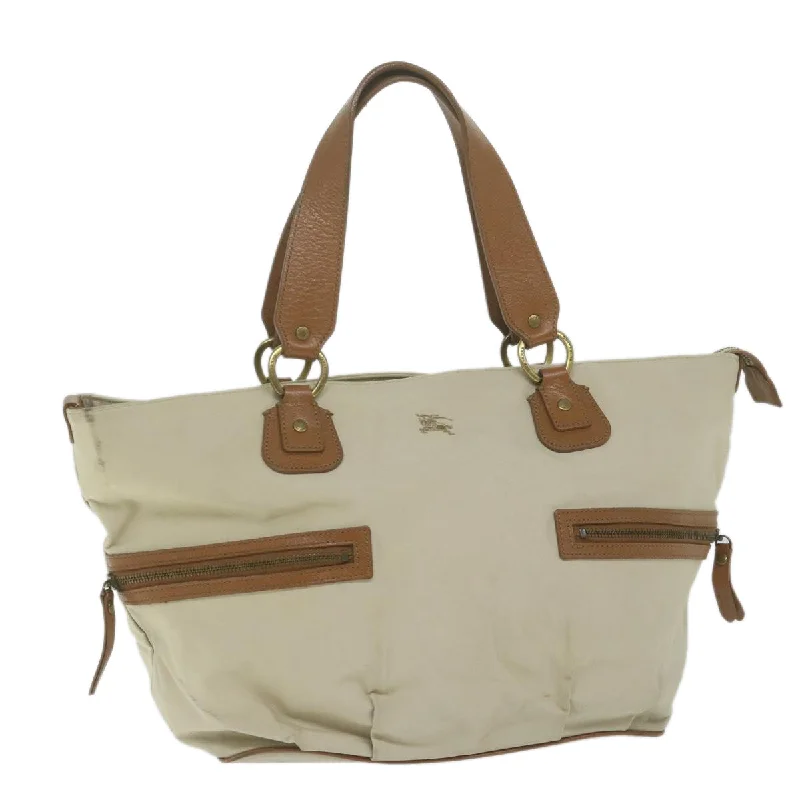 Easy - to - Clean Burberry Bags for Busy LifestylesBURBERRY Blue Label Tote Bag Canvas Beige Auth bs11106