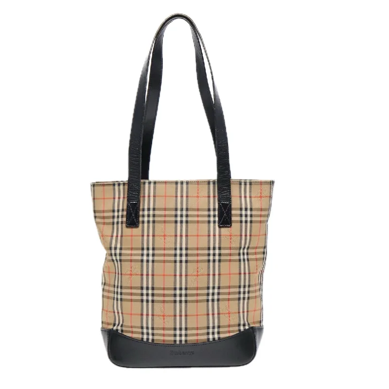 Sustainable Burberry Bags Made from Recycled MaterialsBURBERRYSs Nova Check Tote Bag Canvas Leather Beige Black gold  87170