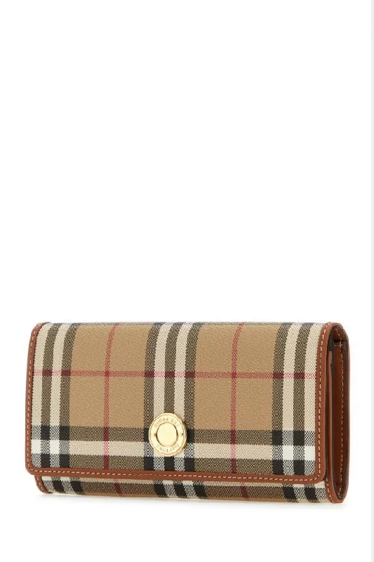 Easy - to - Clean Burberry Bags for Busy LifestylesBurberry Woman Printed Canvas And Leather Continental Wallet