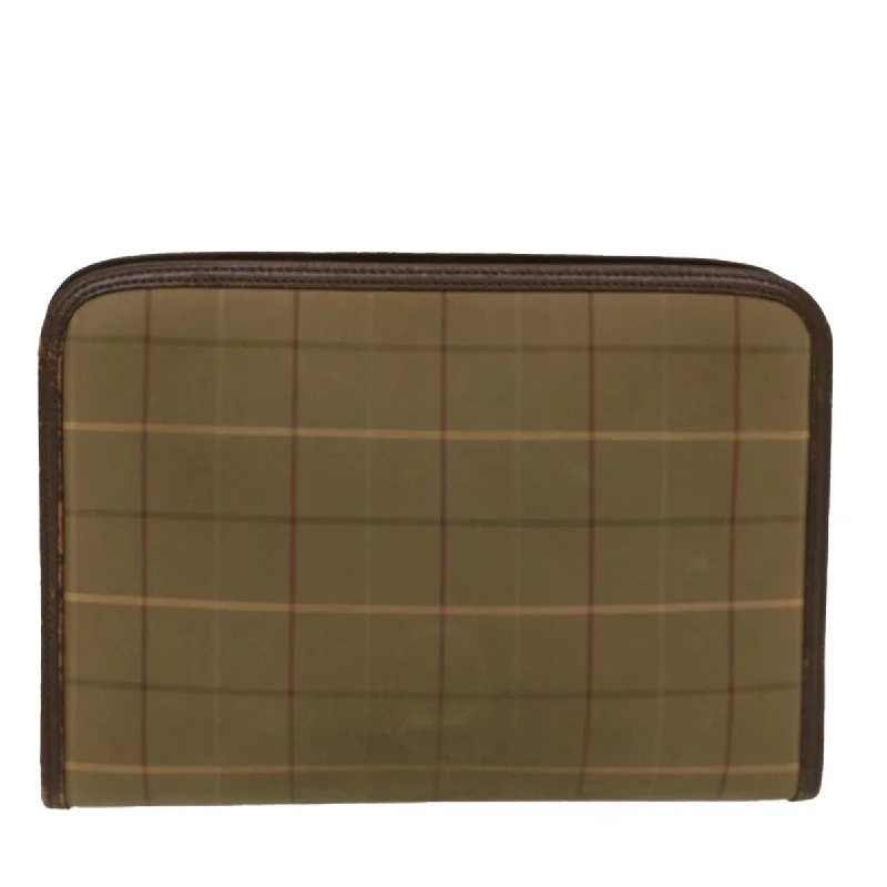 Statement - Making Oversized Burberry BagsBURBERRYSs Nova Check Clutch Bag Canvas Leather Khaki Brown  hk820