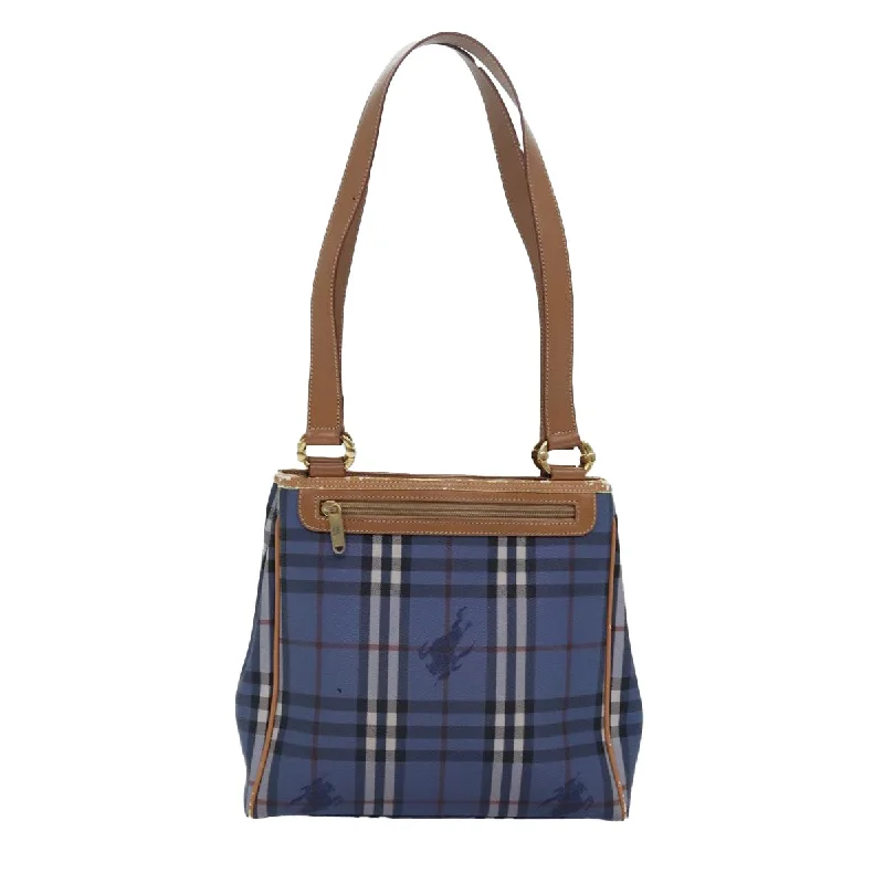 Burberry Bags with Interior Organizers for Easy SortingBURBERRYSs Nova Check Tote Bag PVC Leather Blue  81458