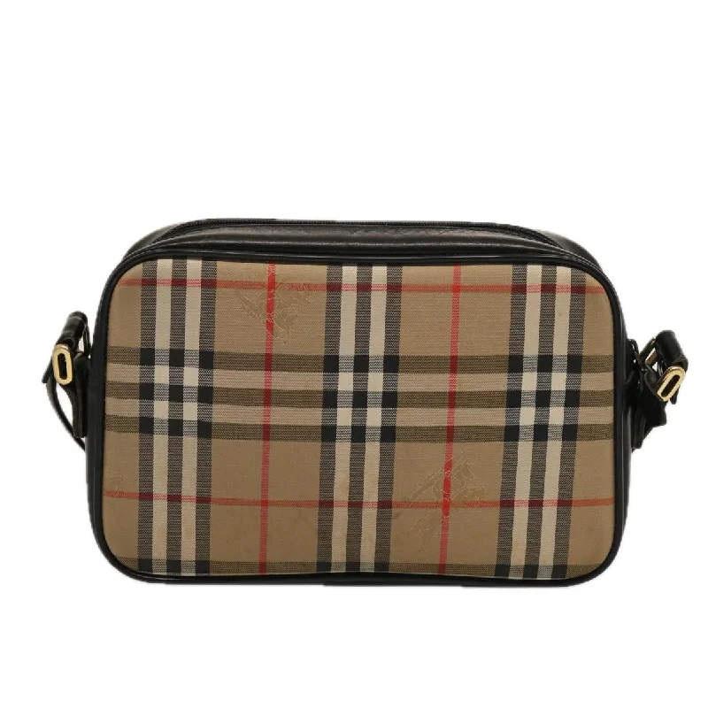 High - Capacity Burberry Duffle Bags for Long TripsBURBERRYSs Nova Check Shoulder Bag Canvas Beige Black  ep4300