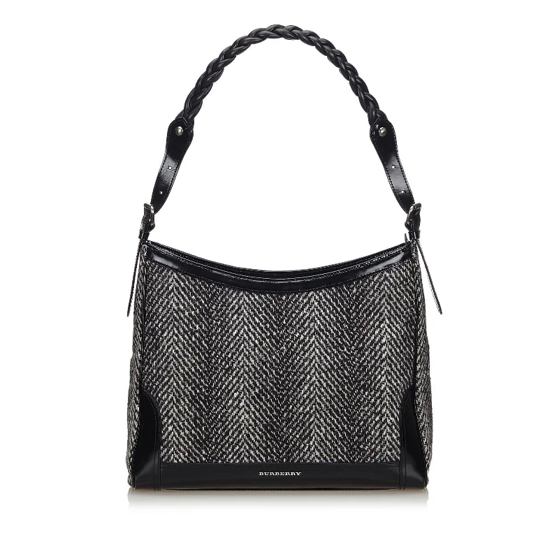 Minimalist Burberry Bags for a Sleek LookBurberry Black Wool Fabric Shoulder Bag United Kingdom