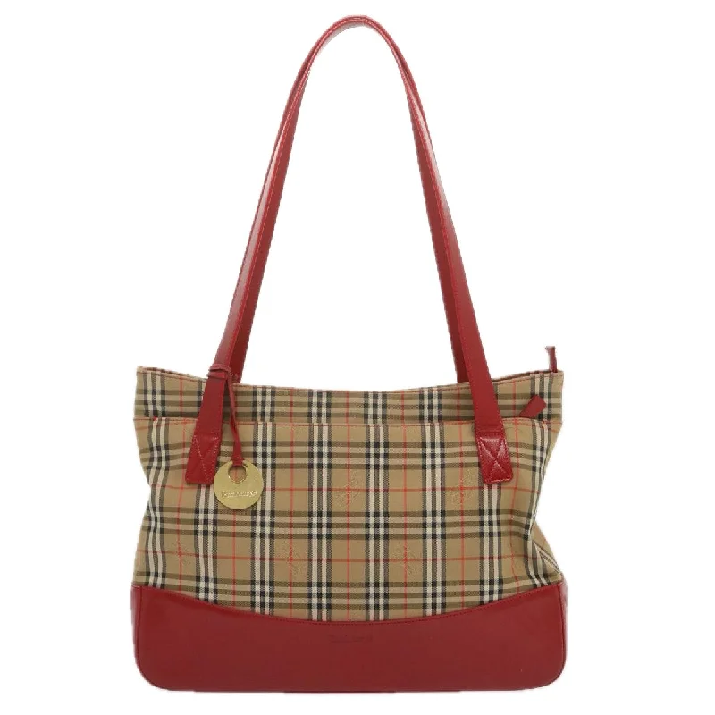 High - Quality Burberry Leather Shoulder BagsBURBERRYSs Nova Check Tote Bag Canvas Beige Red  68740