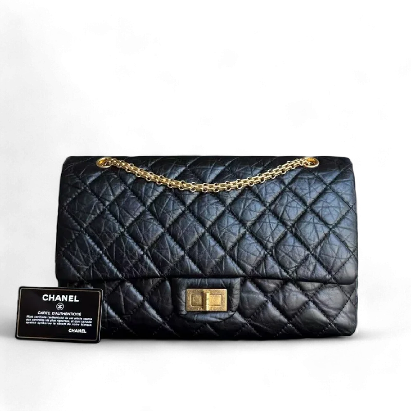 Chanel Limited Edition Handbag for Collectors2.55 227 30CM Quilted Calfskin Black Golden Hardware Series 13