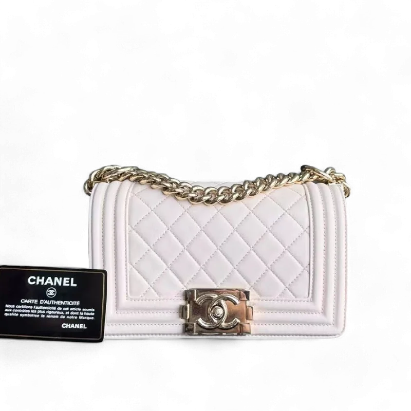 Chanel Medium Tote Bag for Office LadiesChanel Boy Small -  Light Pink Quilted Lambskin Gold Hardware Series 22