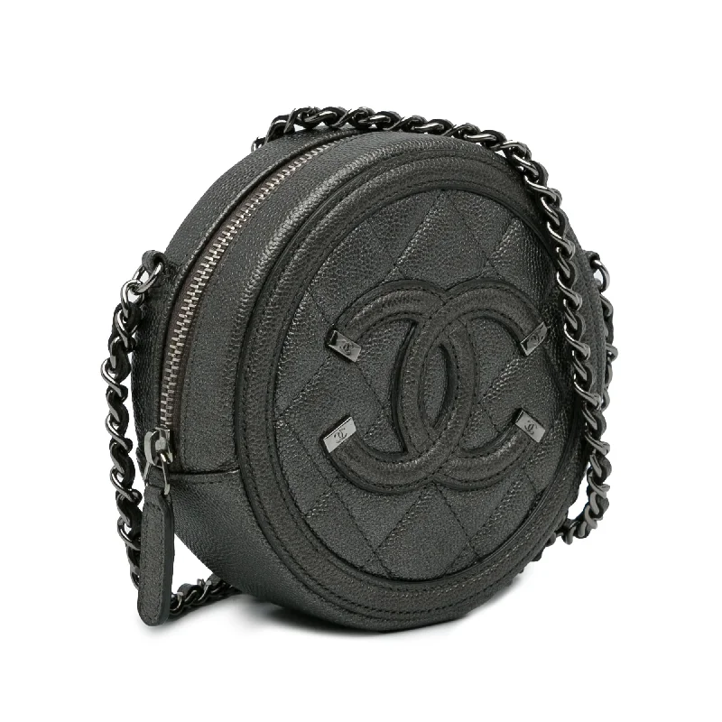 Chanel Handbag with Adjustable Strap for ComfortChanel Caviar CC Filigree Crossbody Bag (RBldmt)