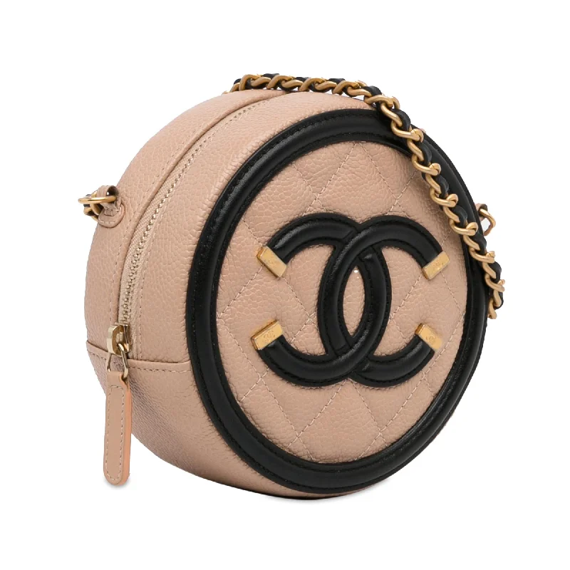 Chanel Black Handbag for Business MeetingsChanel Caviar CC Filigree Round Crossbody (gqaR43)