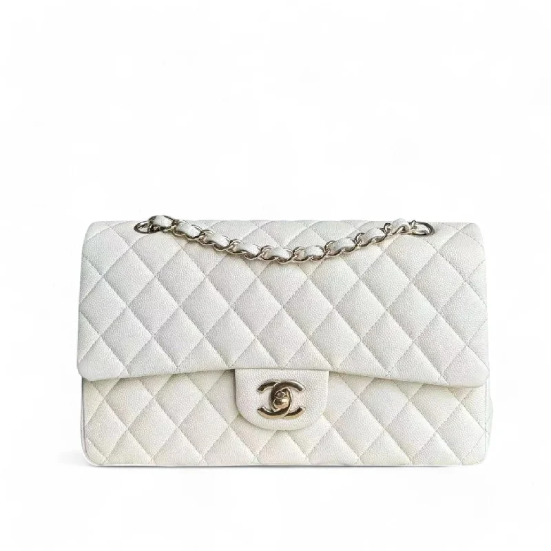 Chanel New Arrival Handbag with Gold HardwareChanel Classic Flap Medium - Caviar Quilted 25CM Cream White Gold Hardware Series 27