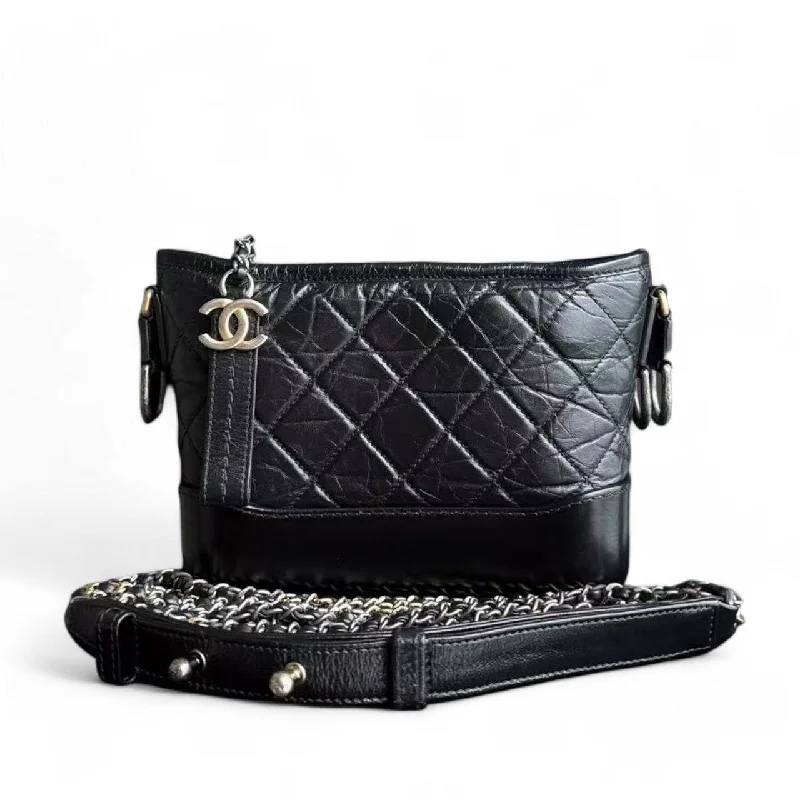 Chanel Black Handbag for Business MeetingsChanel Gabrielle Small - Quilted Calfskin Black Two-tone Gold Hardware Series 24