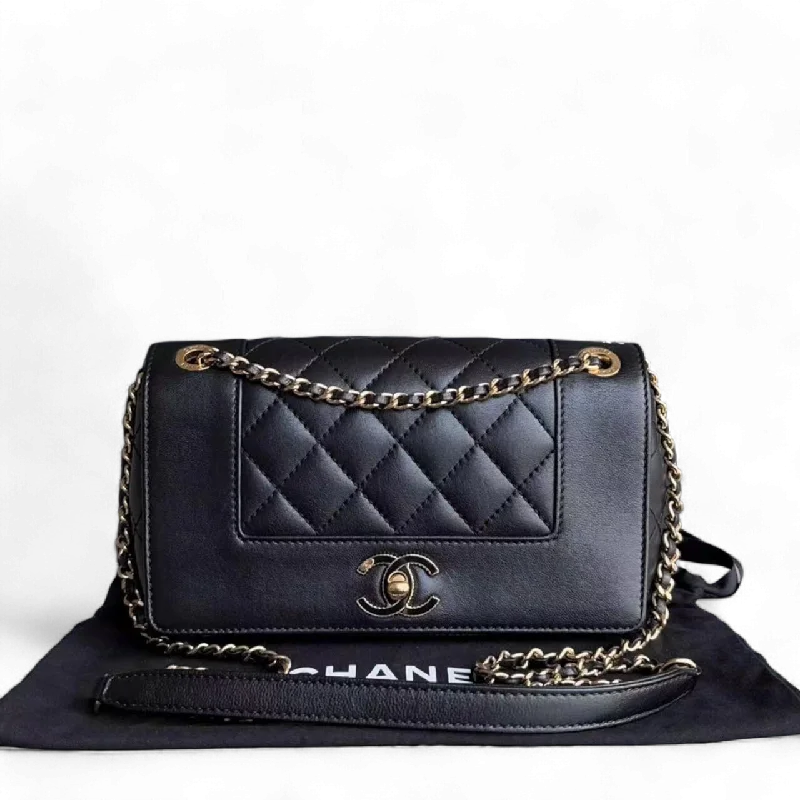 Chanel Black Handbag for Business MeetingsChanel Mademoiselle Flap Bag - Small 23CM Quilted Lambskin Black Golden Hardware