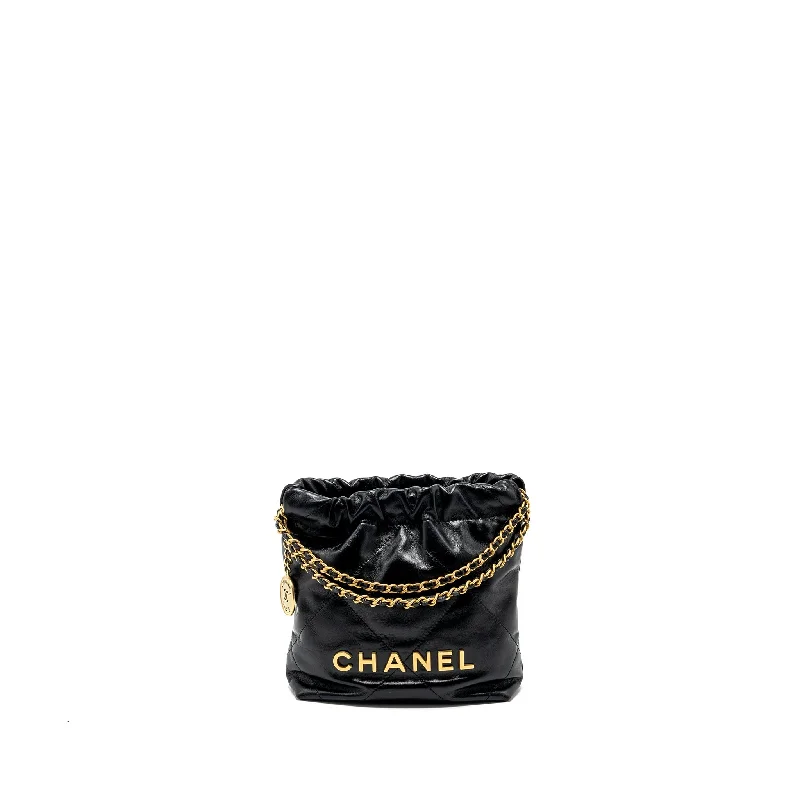 Chanel Lightweight Handbag for Daily ErrandsChanel mini 22 bag shiny calfskin black GHW (microchip)