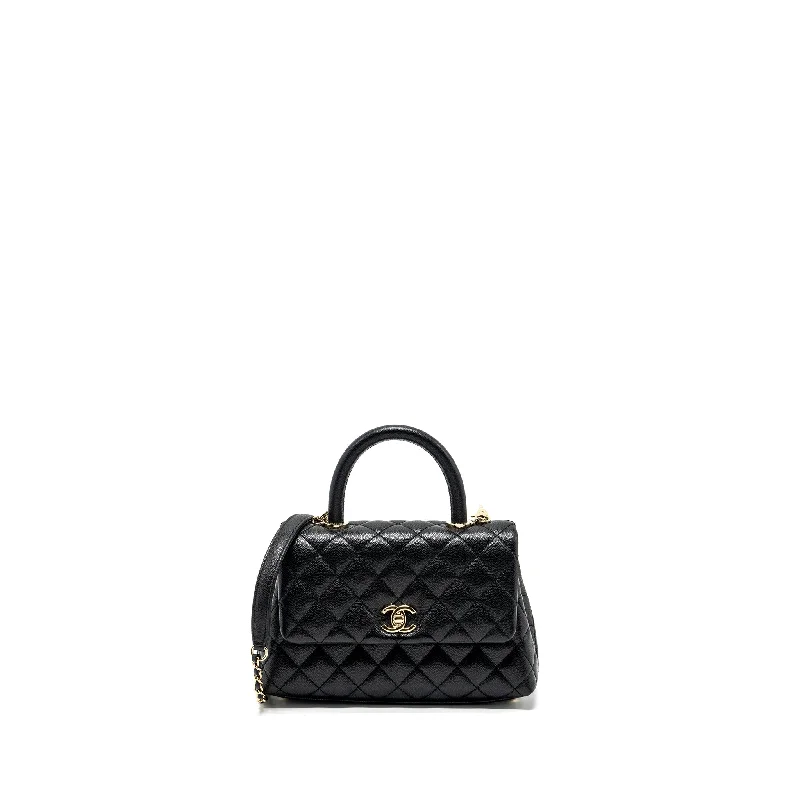 Chanel New Arrival Handbag with Gold HardwareChanel Small Coco Handle Caviar black LGHW