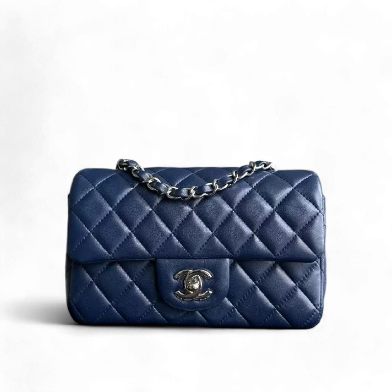 Chanel All - Match Handbag for Versatile StylingChanel Classic Flap Mini Rectangle Quilted Lambskin Dark Navy Blue Series 28