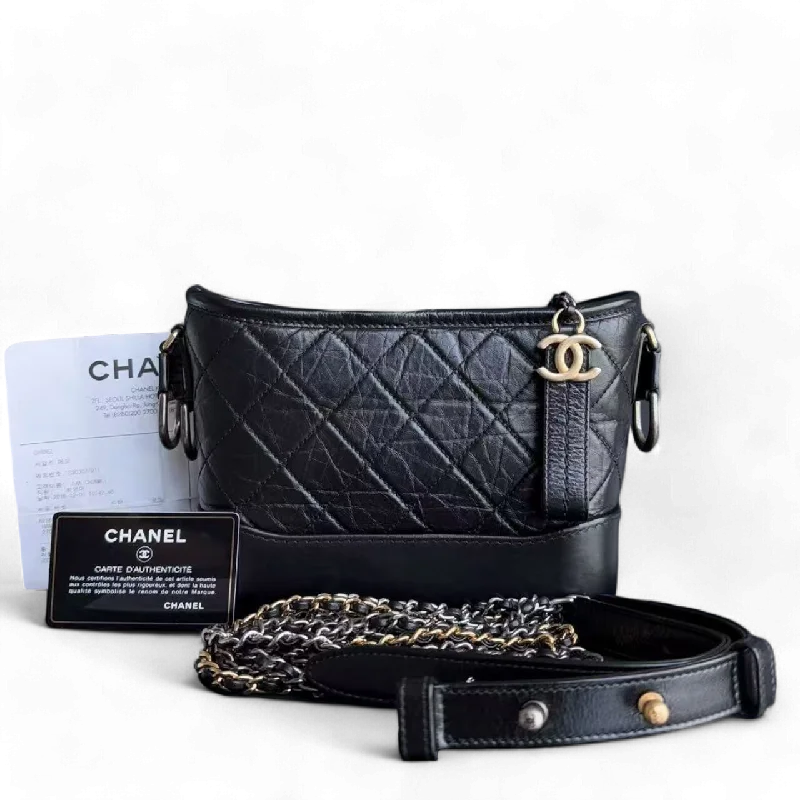 Chanel Limited Edition Handbag for CollectorsChanel Gabrielle Small - Quilted Calfskin Black Two-tone Gold Hardware Series 27