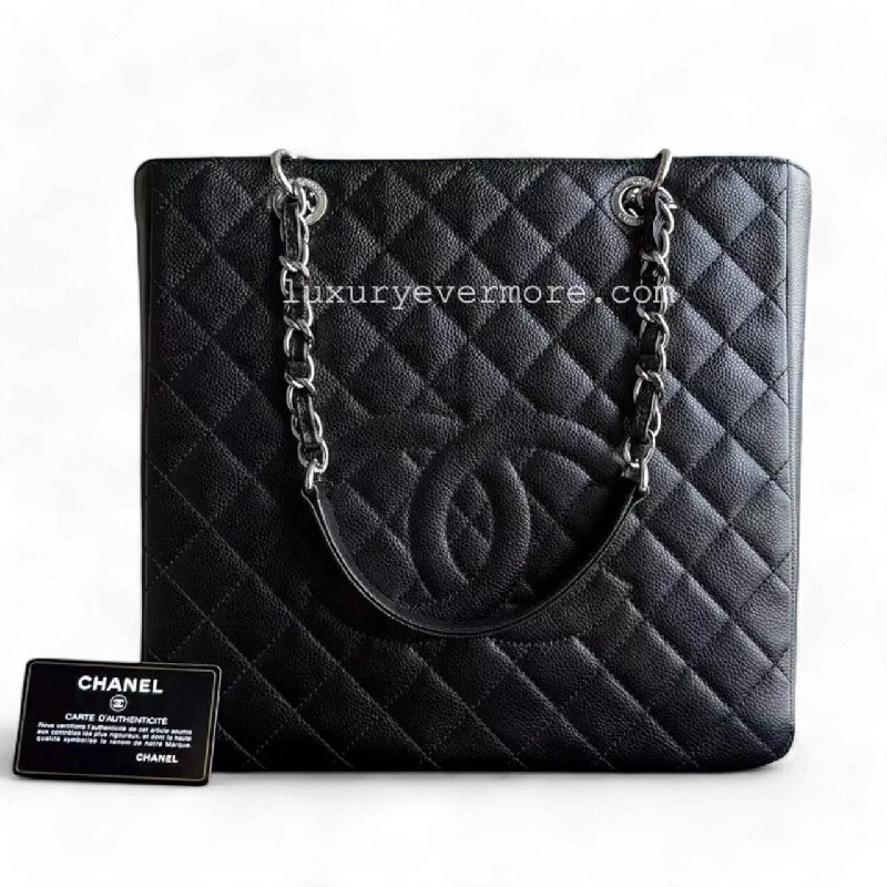 Chanel Limited Edition Handbag for Collectors*Rare XL Size* Chanel PST Petite Shopping Tote - XL Caviar Large Quilted Black Gold Hardware Series 16