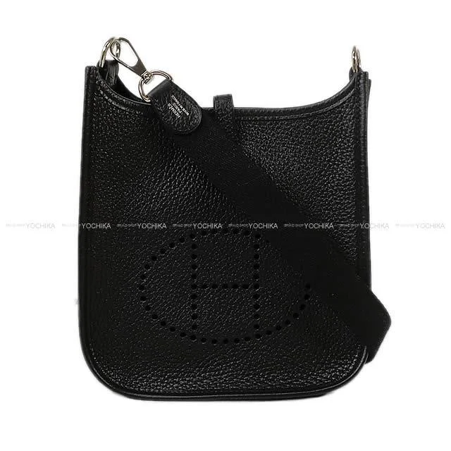 Kids' - Sized Hermes - Inspired Mini Bags for Young FashionistasHERMES Shoulder bag Evelyne 16 TPM Noir (Black) Taurillon Clemence Silver HW Stamp W[BRAND NEW][Authentic]