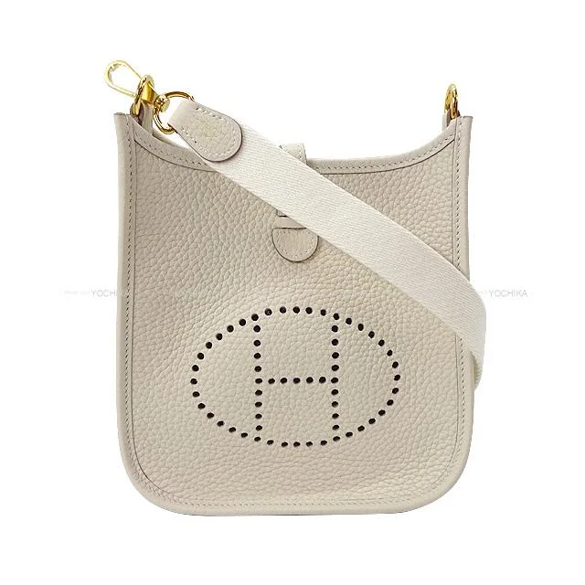 Stylish Hermes Kelly Bags with Custom - Engraved PlatesHERMES Shoulder bag Evelyne 16 TPM Amazon Craie/Blanc (White) Taurillon Clemence Gold HW Stamp B[BRAND NEW][Authentic]