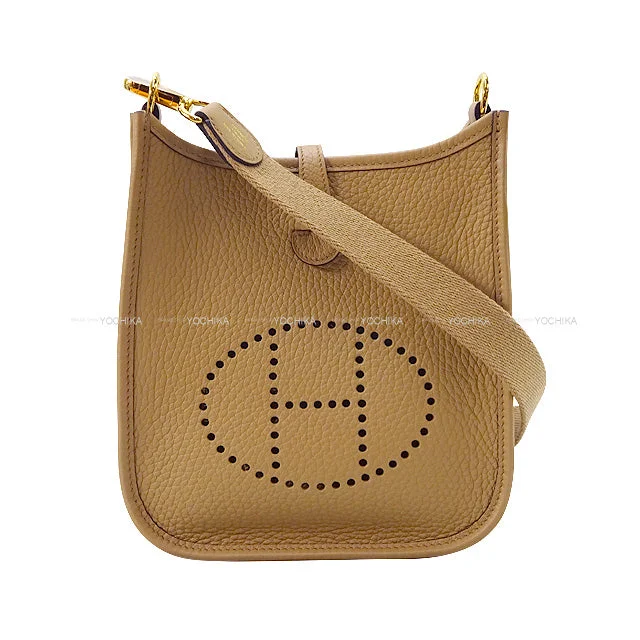 Oversized Hermes Bags for a Fashion - Forward and Practical StatementHERMES Shoulder bag Evelyne 16 TPM Chai Taurillon Clemence Gold HW Stamp U[EXCELLENT][Authentic]