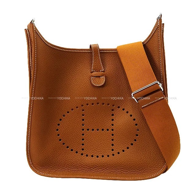 Ergonomic Hermes Etain Bags for Comfortable CarryingHERMES Shoulder bag Evelyne 29 PM Gold Taurillon Clemence Silver HW Stamp B[EXCELLENT][Authentic]