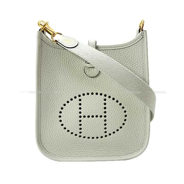 Dark - Hued Hermes Bags for a Sophisticated and Timeless PresenceHERMES Shoulder bag Evelyne 16 TPM Gris Neve Taurillon Clemence Gold HW Stamp B[BRAND NEW][Authentic]