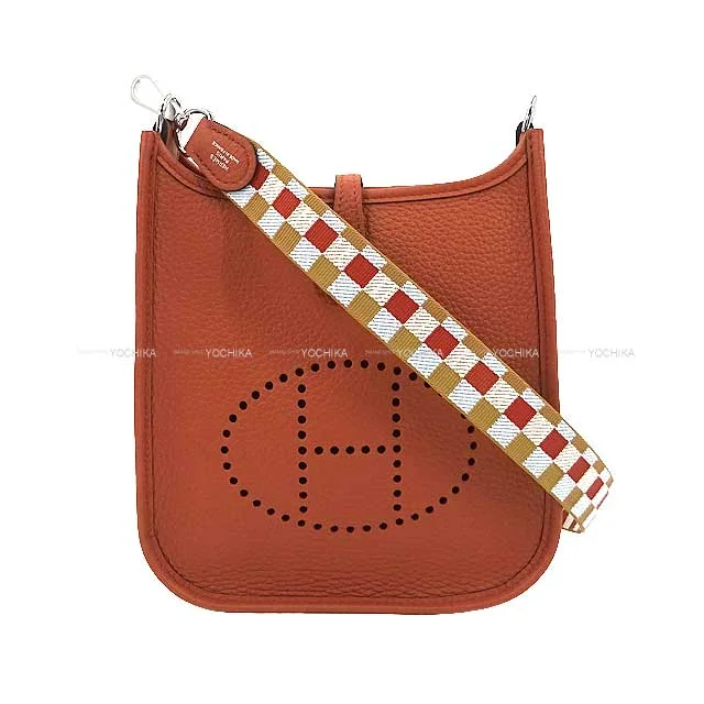 Sustainable and Ethical Hermes Bags for Conscious ConsumersHERMES Shoulder bag Evelyne 16 TPM Amazon Maxi Quadrille Cuivre(6C)/Chai(0M)/Nata(I2)/Blue brume (T0) Taurillon Clemence Silver HW Stamp B[BRAND NEW][Authentic]