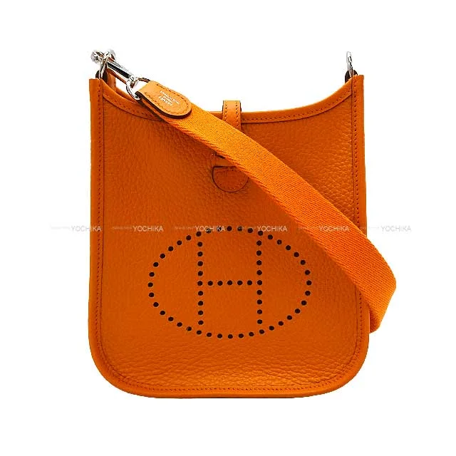 Vintage - Revival Hermes Bags for Retro EnthusiastsHERMES Shoulder bag Evelyne 16 TPM Orange Taurillon Clemence Silver HW Stamp B[ALMOST NEW][Authentic]