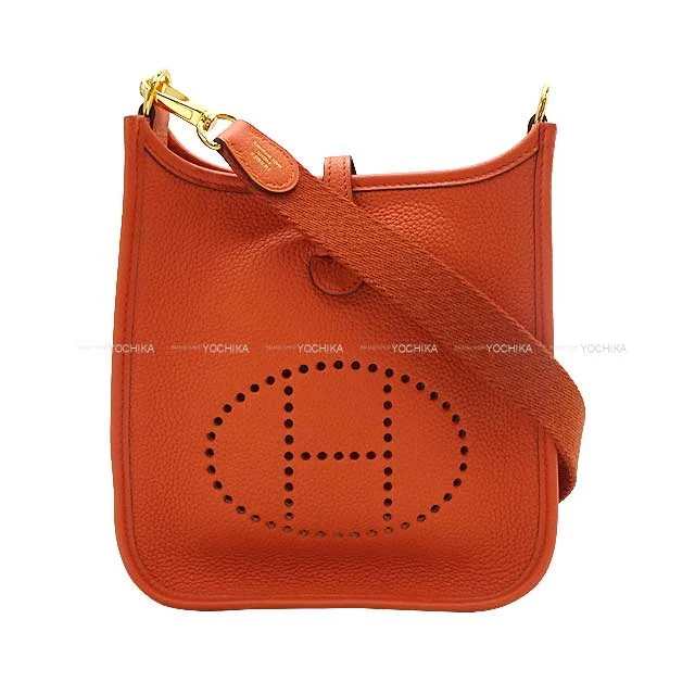 Breathable Hermes Gym Bags for Fitness EnthusiastsHERMES Shoulder bag Evelyne 16 TPM Terre Battue Taurillon Maurice Gold HW Stamp Y[EXCELLENT][Authentic]