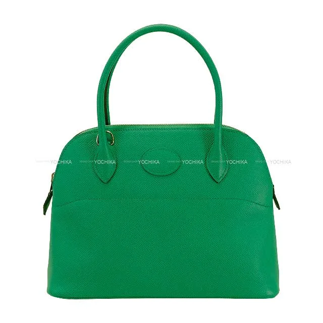 Water - Resistant Hermes Beach Bags for Summer FunHERMES Shoulder bag Bolide27 Vert Jade Veau Epsom Silver HW Stamp