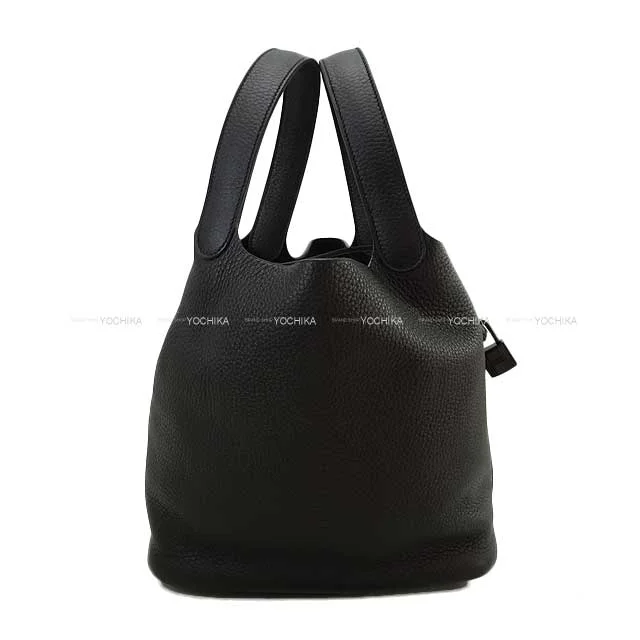 Minimalist Hermes Bags for a Sleek and Timeless LookHERMES Handbag Picotin Lock 22 MM Monochrome SO Black Noir (Black) Taurillon Clemence Mat black hardware Stamp