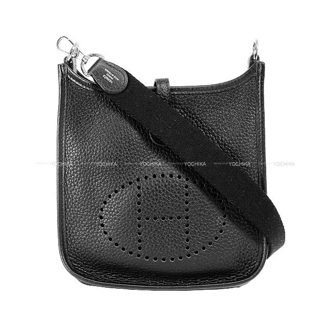 Ergonomic Hermes Etain Bags for Comfortable Carrying[Pre-loved] HERMES Shoulder bag Evelyne 16 TPM Noir (Black) Taurillon Leather Silver HW Stamp Y[LIKE NEW][Authentic]