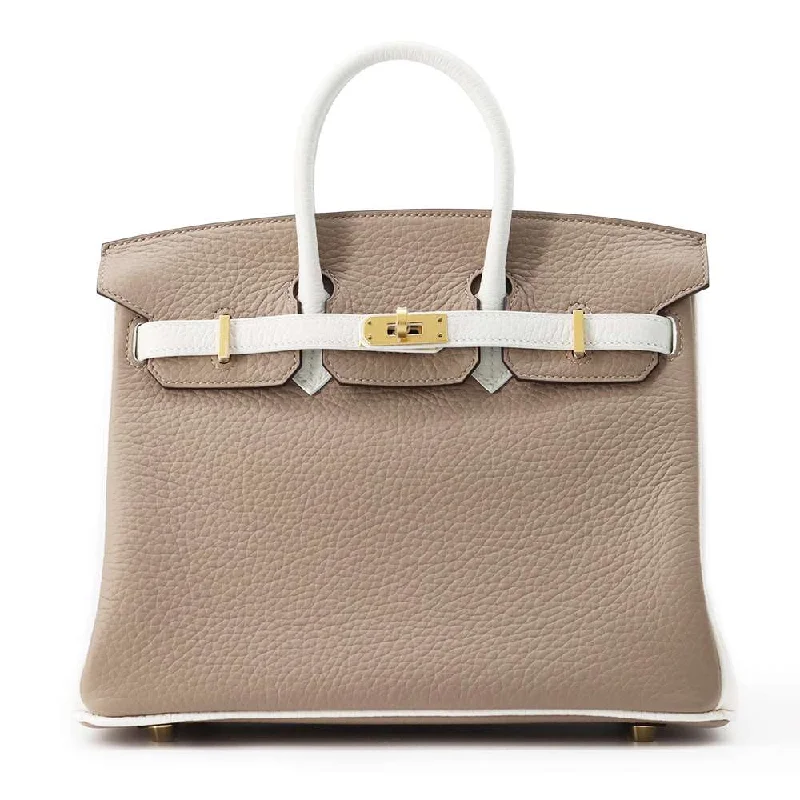 Designer - Crafted Hermes Bags for Fashion AficionadosHERMES BirkinSPO Etoupe/White Taurillon Clemence