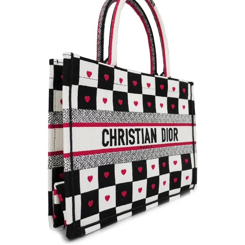 Christian Dior Saddle bags with a distressed leather finishCHRISTIAN DIOR  Book Tote Women's Canvas Tote Bag Black,Red Color,White