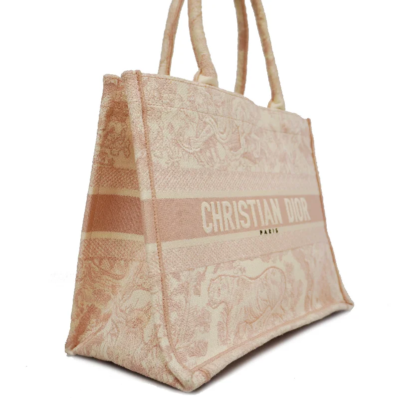 Christian Dior Saddle bags with a patent leather finish for a shiny lookCHRISTIAN DIOR  Book Tote Women's Canvas Tote Bag Pink