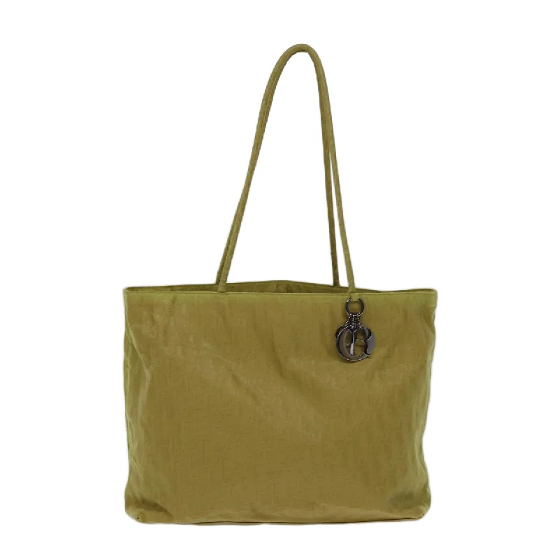 Christian Dior bags with a side - pocket for holding a water bottleCHRISTIAN DIOR Cannage Trotter Canvas Lady Dior Tote Bag Yellow Auth yk11844