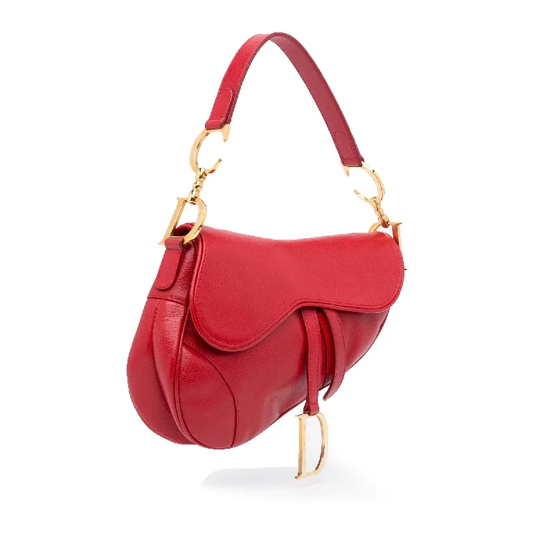 Christian Dior handbags with a back - pocket for quick storageDior Saddle Baguette (SHG-EvXDcW)