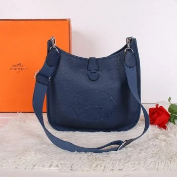 Stylish Hermes Kelly Bags with Custom - Engraved PlatesHermes Evelyne III Crossbody Bag PM Dark Blue